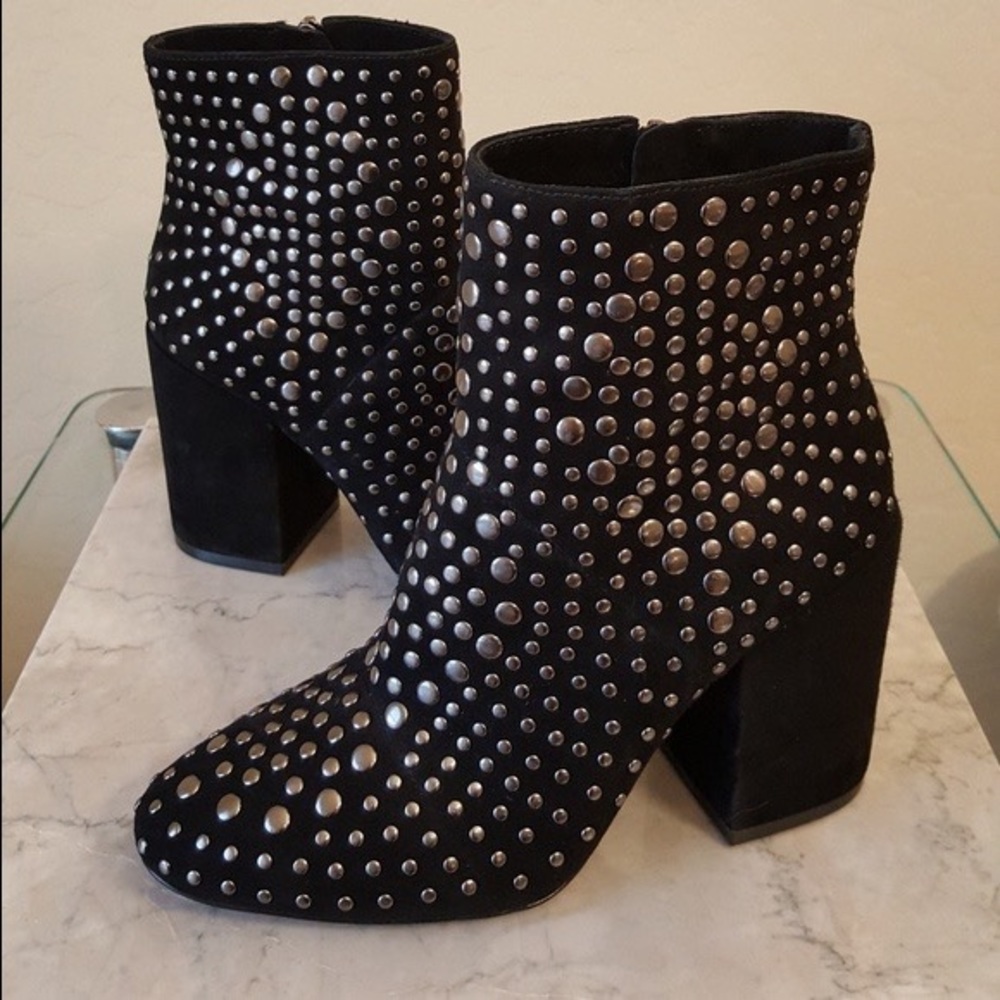 Vince Camuto Black Studded Booties